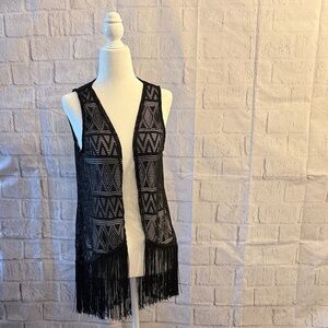 Eyeshadow Black Fringe Vest